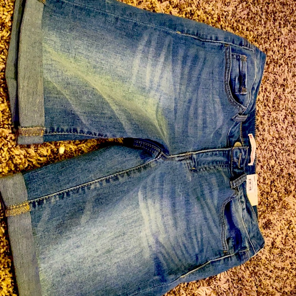 Never worn, blue Jean faded shorts